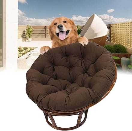 Papasan Stoelkussen - Ei Nest Kussen - Buiten Ontspannen - Extra Dik Comfort - Rond - Geel