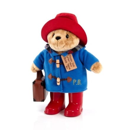 Paddington met regenlaarsjes en koffer knuffel - 36 cm - Pluche
