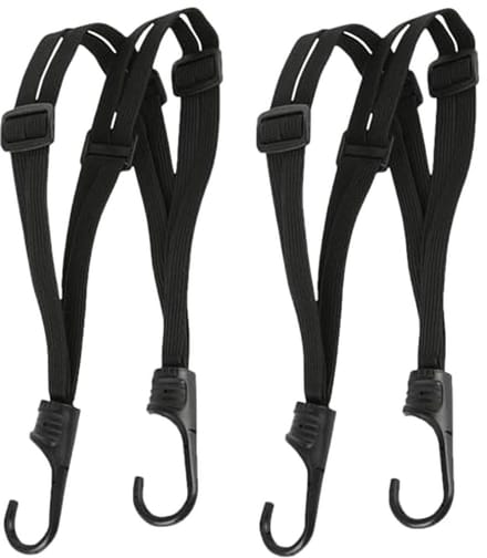 Spanrubber met haken voor Fiets en Motor - 2 Stuks, Elastische Spanbanden voor Bagage en Helm