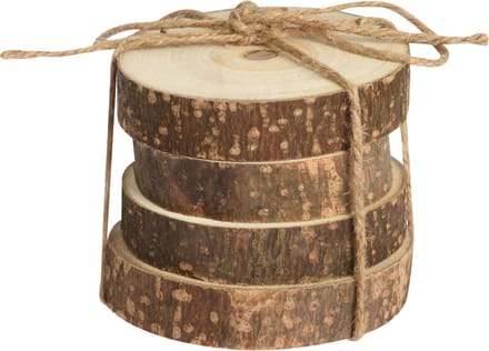 Boomschijf onderzetters - D10 cm - 4x stuks - hout