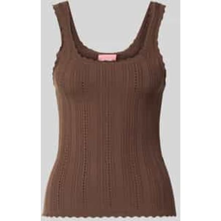 Tanktop in ajourtricot met vierkante hals model 'GIANNA'