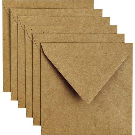 Envelop Papicolor 140x140mm kraft bruin pak à 6 stuks