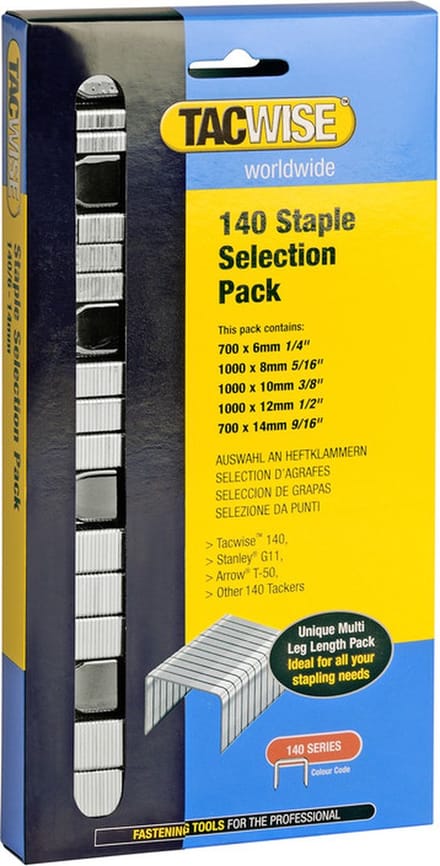 Tacwise nieten voor tacker - Type 140 - 6, 8, 10, 12 en 14 mm - Gegalvaniseerd - 4400 stuks