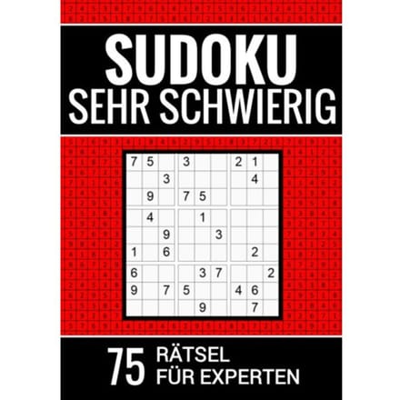 Sudoku Sehr Schwierig - 75 Rätsel Für Experten - Sudoku Puzzlebücher