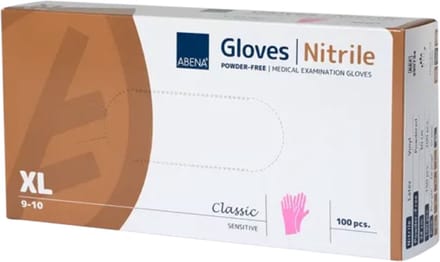 Abena Nitril Handschoen Classic Roze Maat: XL Abena
