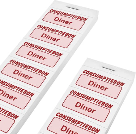 CombiCraft Consumptiebonnen diner 10 per strip wit - per 1000 bonnen