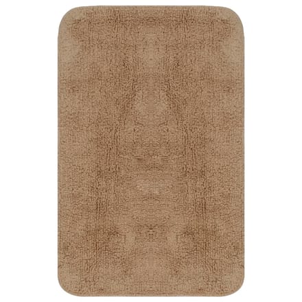 vidaXL - Badmattenset - stof - beige - 2-delig