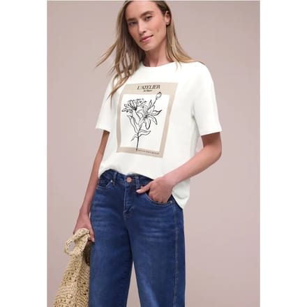 Shirt met korte mouwen, ronde hals en print
