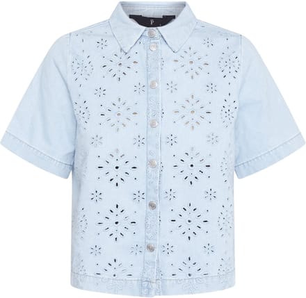 SISTERS POINT Elsana-sh1 - Dames Blouse - Light blue - Maat S