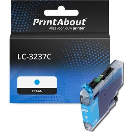 PrintAbout Inktcartridge LC-3237C Cyaan geschikt voor Brother