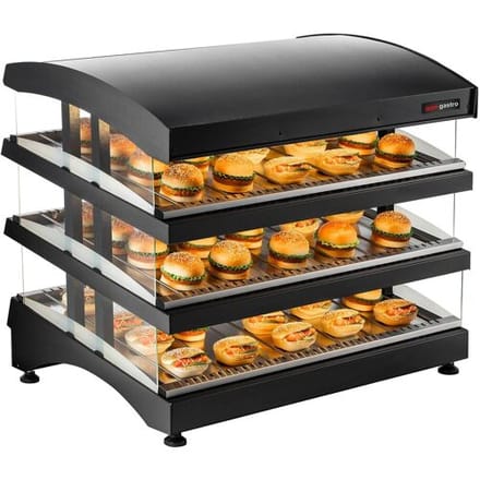 GGM Gastro Warmhaltevitrine - 995mm - 1,02 kW - mit 3 Ablagen - separat steuerbar
