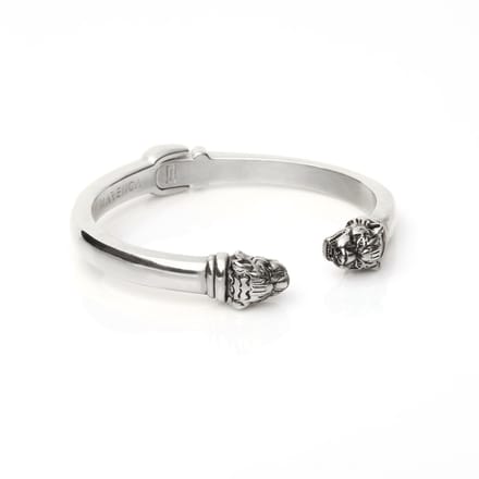 Marenca Zilveren Heren Cuff Armband met Tijgerkoppen (M)