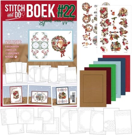 Stitch and Do Boek A6 25 - Reddish flowers