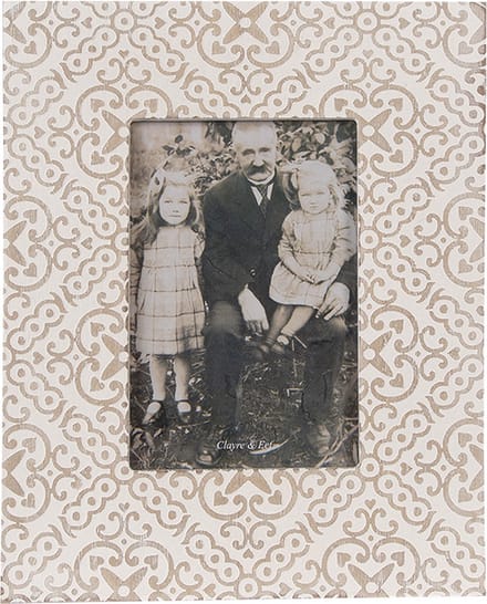 Clayre & Eef Fotolijst 10x15 cm Wit Beige Hout