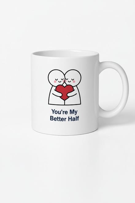 Mok 'You're My Better Half' - Romantisch Cadeau Liefde Koppel Hart