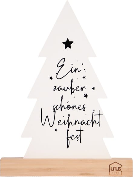 UNUS® Staander kerstboom decoratieve bamboe metaal wit
