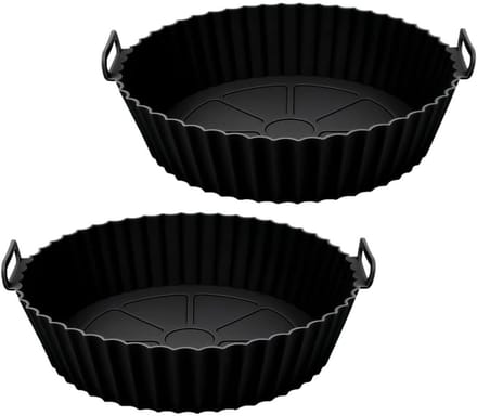 CLVP® Airfryer Accessoires - Siliconen Bakje - Bakpapier - Zwart