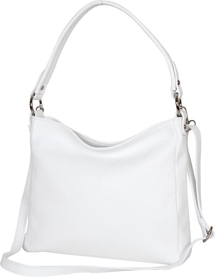 AmbraModa GLX35 - Italiaans handtas schoudertas crossbodytas van echt leer wit