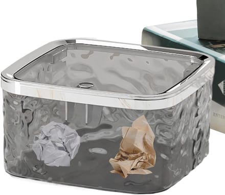 Kleine Prullenbak - Afvalbak Bureau - Netjes Werken - Pop-up Deksel - 16 x 9 x 9 cm - Wit