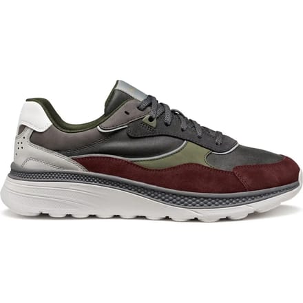 GEOX SPHERICA ACTIF X1 HEREN Sneakers - ANTRACIET/BORDEAUX - Maat 43