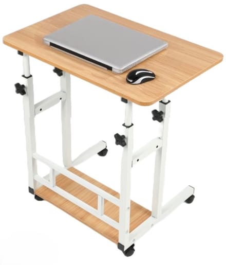 Ceruzo Laptoptafel - Verrijdbare Bedtafel - Verstelbare Hoogte - Tafelblad 80x40 cm
