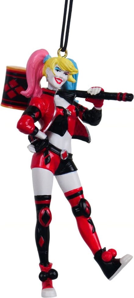 Kurt S. Adler kunststof kerstbal - dc comics harley quinn 10cm multi 1 stuks