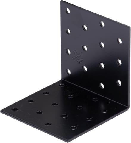 Hoekverbinder - Bevestigingshoek - Constructie Versterken - Geperforeerd Ontwerp - 80x80 mm - Zwart