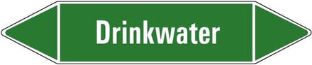 Drinkwater leidingmarkering op vel 126 x 26 mm - 5 per vel
