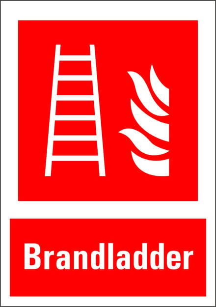Brandladder sticker met tekst 210 x 297 mm