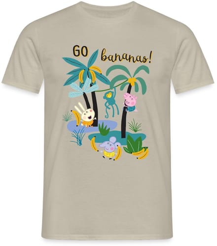 Peppa Pig Design Go Bananas T-Shirt Heren