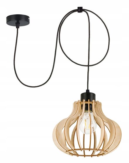 Hanglamp Zwis Loft E27 Spin met Houten Kap
