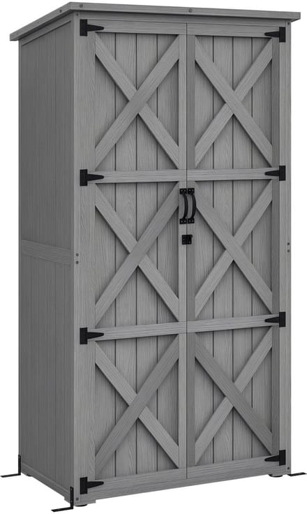 Outsunny tuinschuur - vurenhout - 90x54,5x168,5 cm - grijs