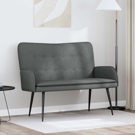 vidaXL - 2-Zits - Sofa - Donkergrijs - 115 - x - 61 - x - 87 - cm - Stof
