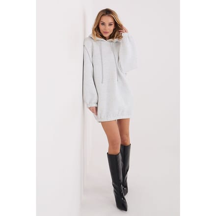 Cozy Motion Hoodie Dress - Light gray / One Size