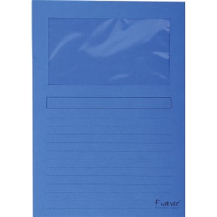 Exacompta FOREVER® Pak van 100 venstermappen 120g/m2 - 22x31cm voor A4 - Fel blauw - 50102E
