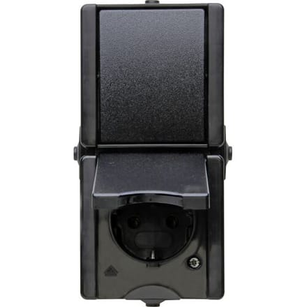Kopp ProAQA combinatie WCD/wissel RA opbouw spatwaterdicht Zwart IP44 verticaal