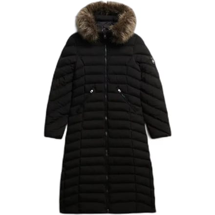 Superdry - Fuji Lange Jas Met Bontkap - Dames - Gewatteerde jassen