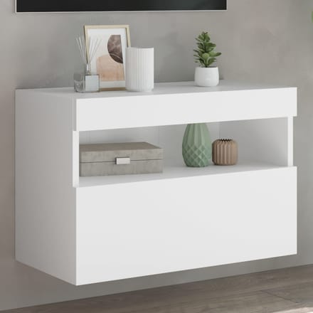 vidaXL - Tv-wandmeubel - met - LED-verlichting - 60x30x40 - cm - wit