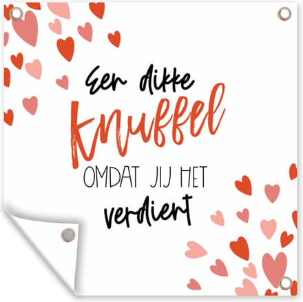 Tuindoek Sterkte - Quotes - Rood - 100x100 cm