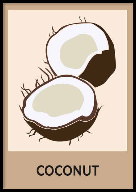 Poster Coconut - Home poster - 30x40 cm - Exclusief lijst - WALLLL