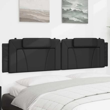 vidaXL - Hoofdbordkussen - "Viana" - 200 - cm - kunstleer - zwart