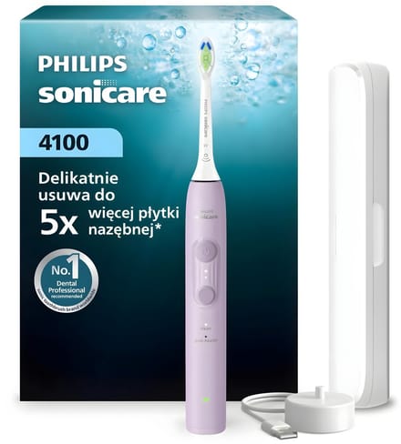 Philips Sonicare 4100 HX4043/49 Sonische Tandenborstel - Lila - Reisetui - Druksensor