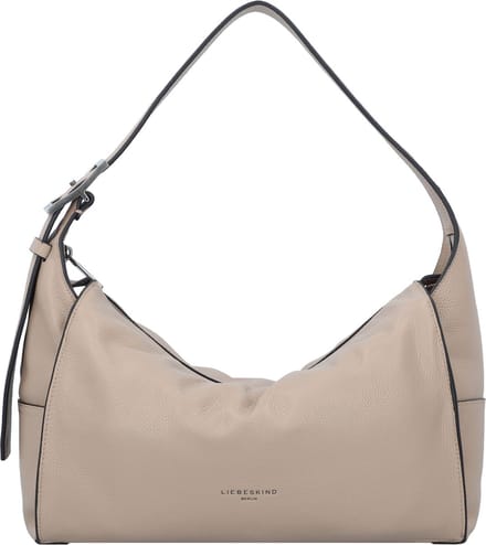LIEBESKIND BERLIN Leren Schoudertas Lou Small Pebble Hobo Bag Stone Taupe