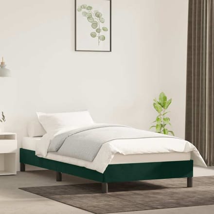 vidaXL - Bedframe - zonder - matras - 100x200 - cm - fluweel - donkergroen