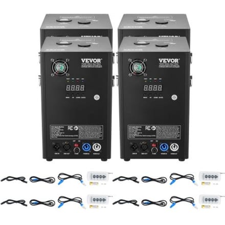 VEVOR 4x Spark Machine 700W Pyrotechnische Machine Aluminiumlegering Vuurwerkmachine DMX-controller Verstelbare 2-5m Koude Vonkmachine 7 min per herlading Ideaal voor bruiloften, DJ-shows, feesten