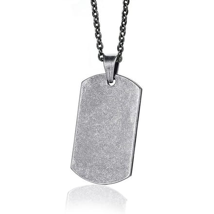 Vintage Dogtag kettinghanger met Jasseron ketting