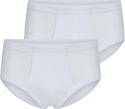 Heren slips 2-pak Briljant - elastisch katoen - M - Wit