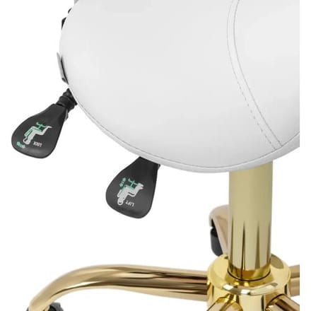 physa Zadelstoel - 51 - 65 cm - 150 kg - wit/goud 10040831