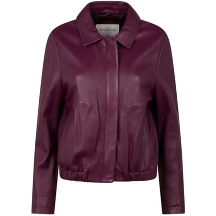 Dames leren bomberjack met rits Oakwood Odessa