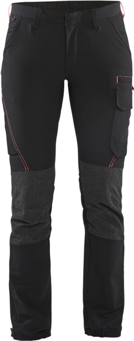 Blaklader Dames Service werkbroek 4-weg stretch 7122-1645 - Zwart/Rood - C40
